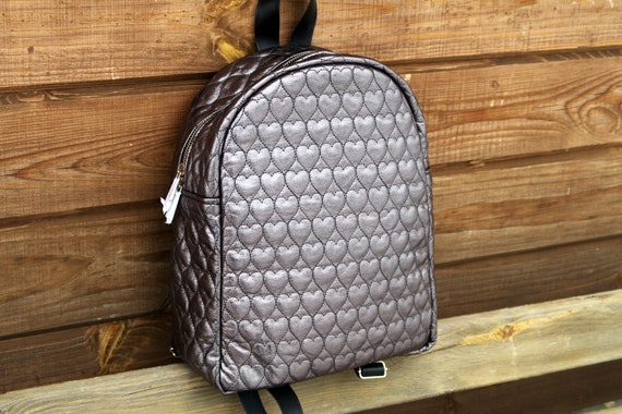 quilted leather backpack purse