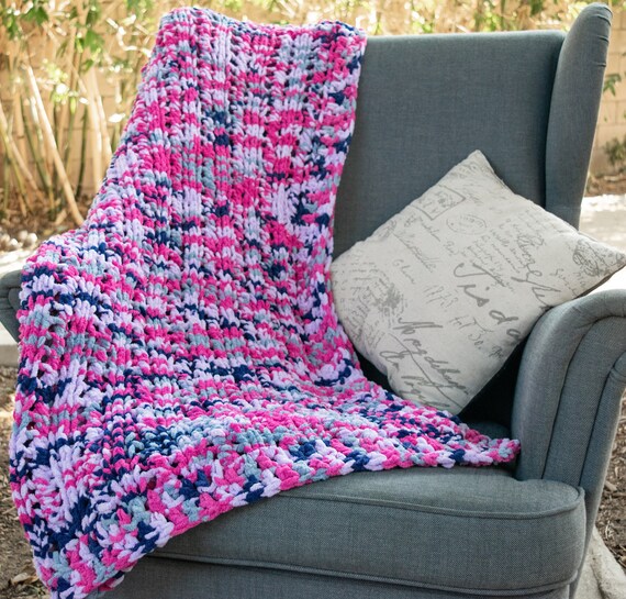 Pink and Purple Variegated Throw Blanket Soft 52 in X 60 In Etsy