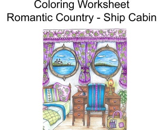 Romantic Country Coloring Tutorial Ship Cabin Color By Numbers Color Combinations Tutorial Instructions Download Printable Lisa Brando