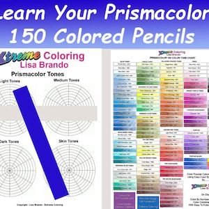 EASY: Learn Your Prismacolor 150 Colored Pencil Set With Worksheets For Tones & Shades Lisa Brando image 1