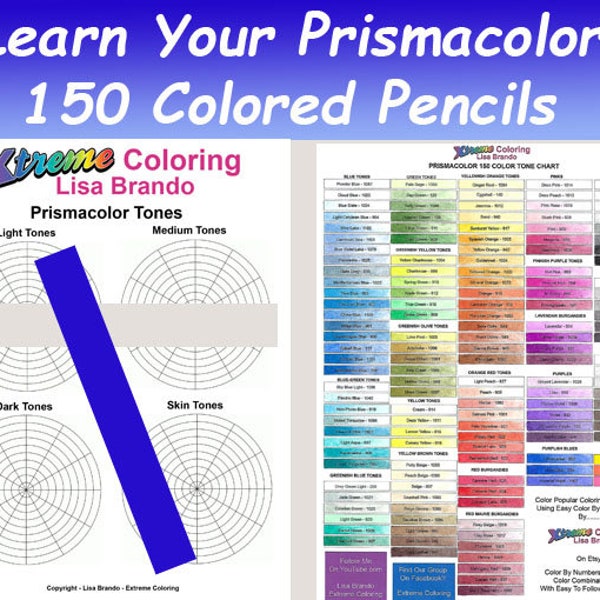 EINFACH: Lernen Sie Ihr Prismacolor 150 Buntstiftset mit Arbeitsblättern für Töne und Schattierungen Lisa Brando