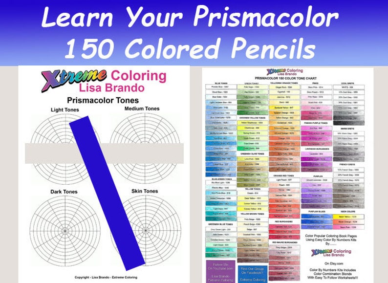 EASY: Learn Your Prismacolor 150 Colored Pencil Set With Worksheets For Tones & Shades Lisa Brando image 1
