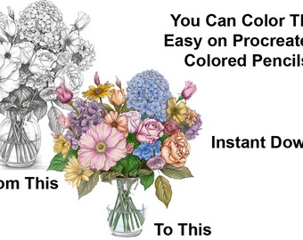 Flower Vase #22 Coloring Page by Lisa Brando