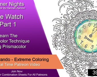 How To Color The Watch From Hannah Karlzons Summer Nights Coloring Book With Lisa Brando Live YouTube Real Time Tutorial Lisa Brando