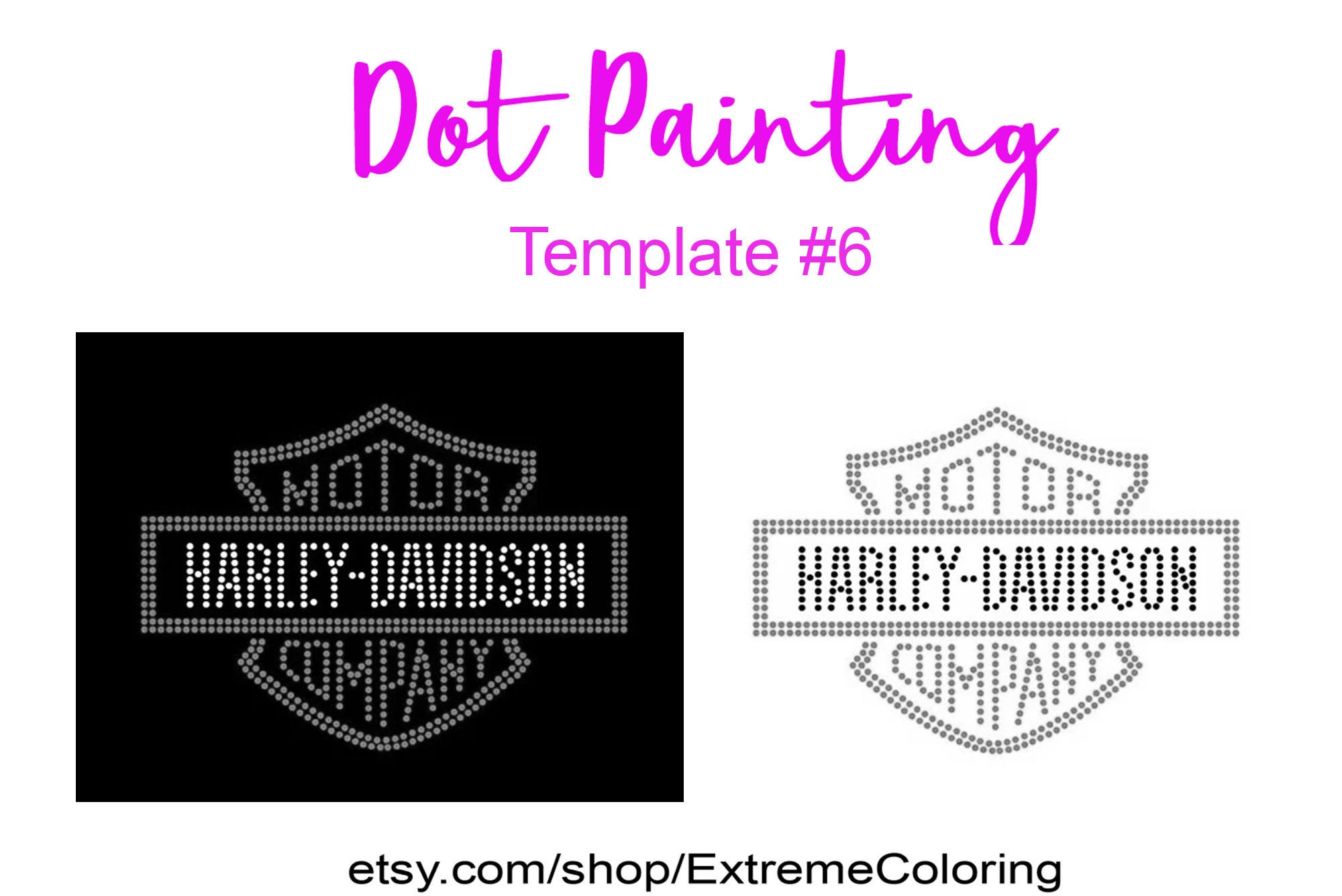 Harley Davidson Dot Painting Pattern Stencil 6 Template Stencil Dot