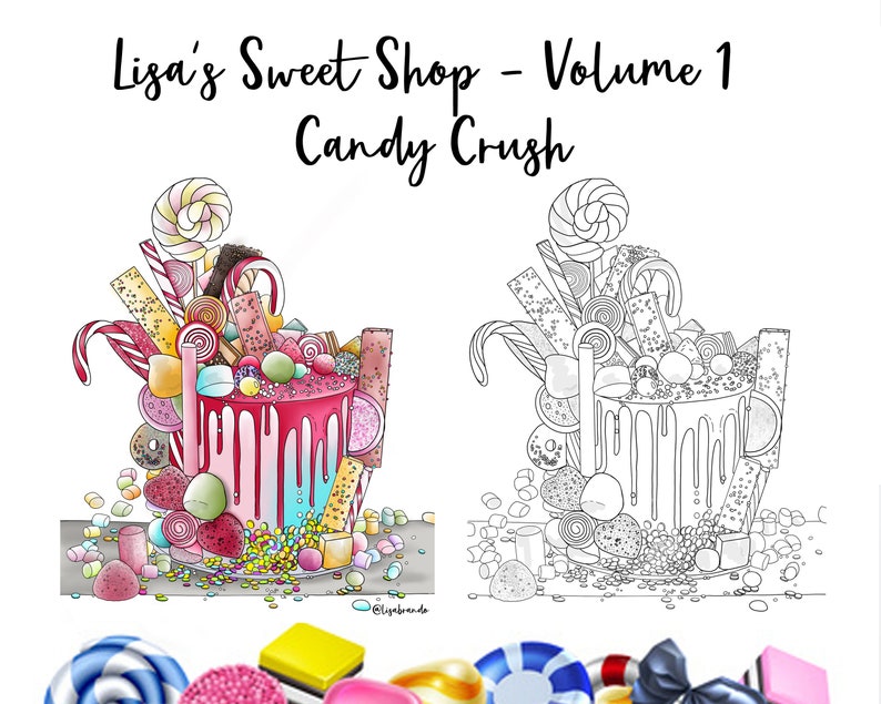 Candy Crush Lisa's Sweet Shop 1 Coloring Page Lisa Brando Etsy