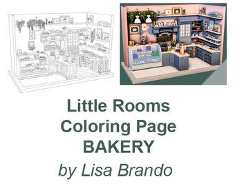 Little Rooms Bakery Coloring Page by Lisa Brando