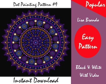 Digital Mandala Dot Painting Pattern Template #9 - Procreate - Ipad - Lisa Brando Mandala Painting Template