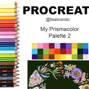 Prismacolor Color Palette 2 / Wreath / World of Flowers / Procreate Color Palette / Adult Coloring On IPad