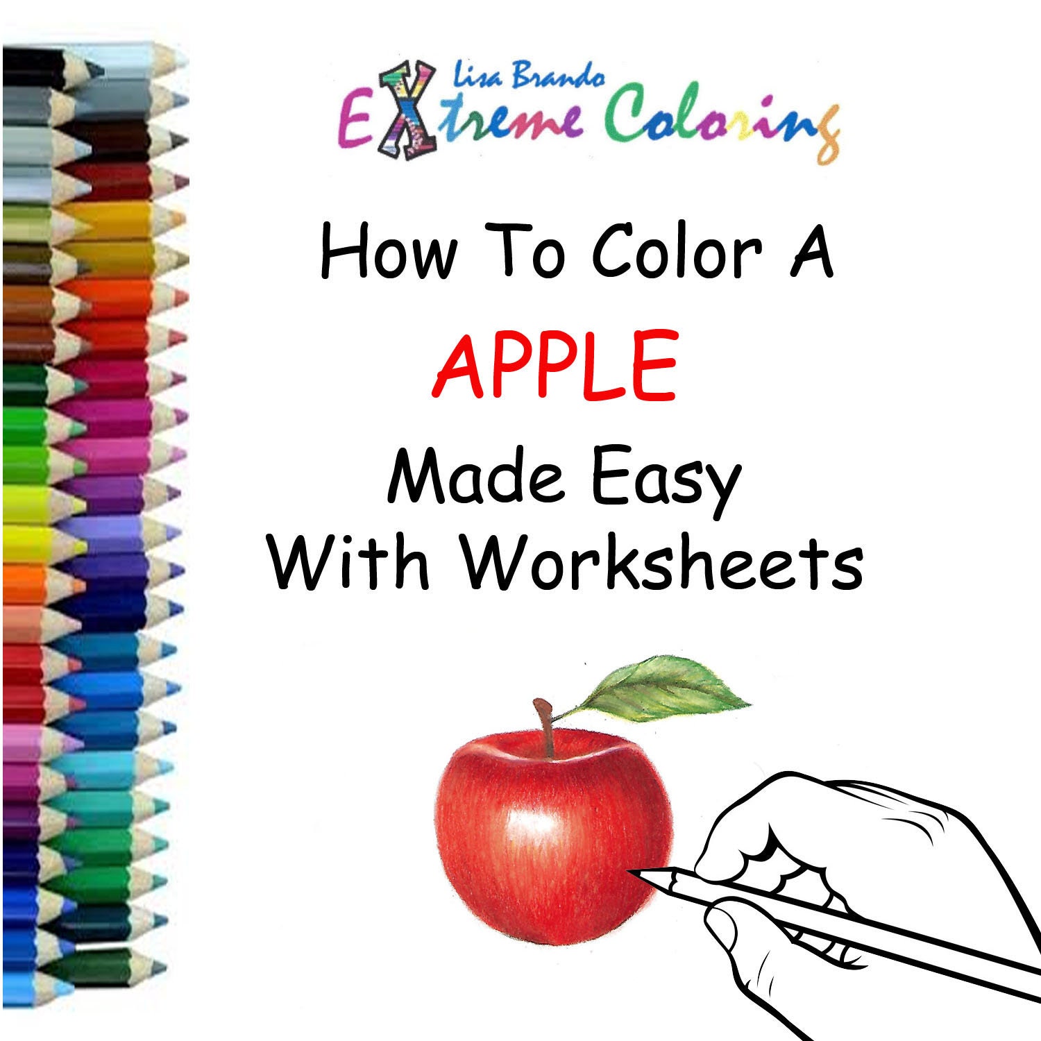 How to Color an Apple Made Easy Colored Pencil Real Time - Etsy Ireland