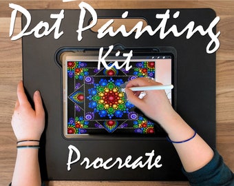Digital Dot Painting Kit - For Use With Procreate App - IPad - Brushes, Dotting Guide, Color Palette - Lisa Brando