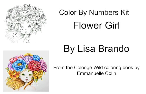 Download Flower Girl Adult Color By Numbers Kit Coloriage Coloring Etsy