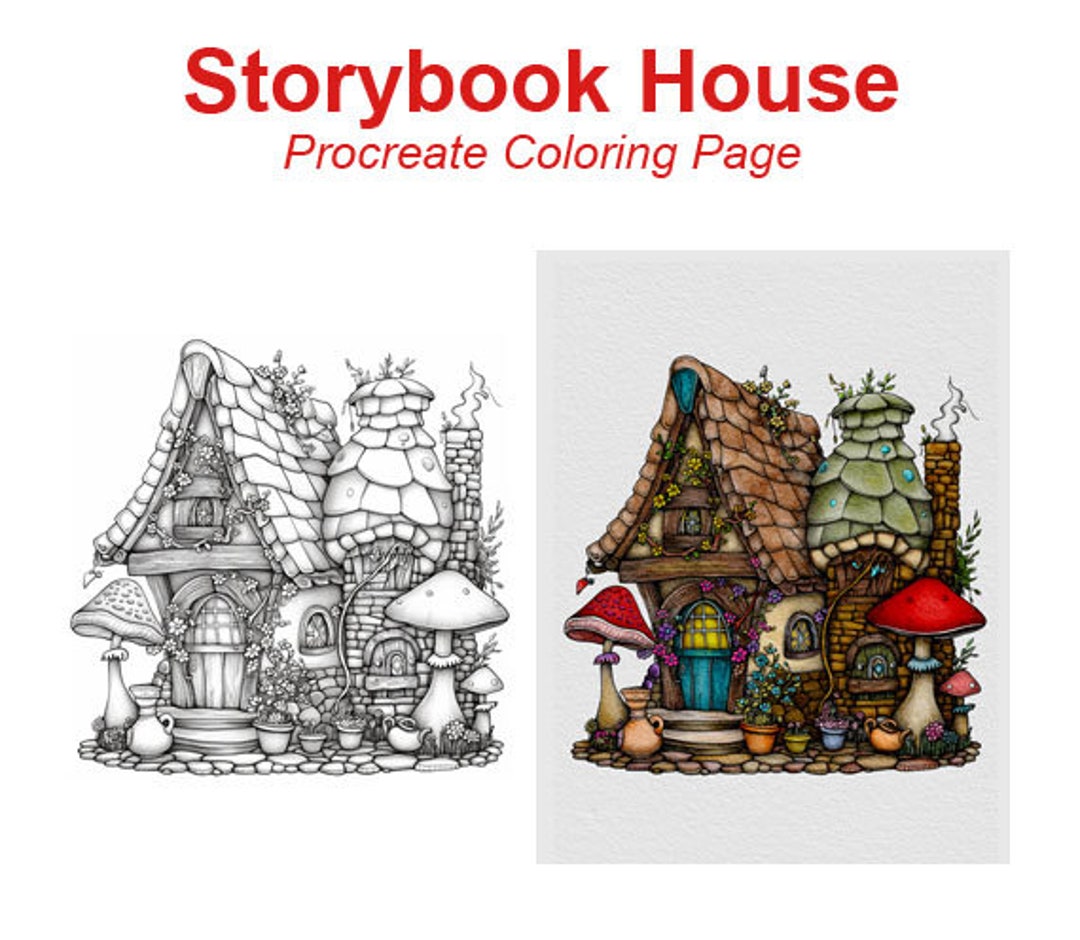 Storybook House 1 Coloring Page - Etsy