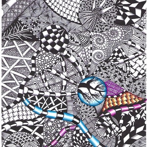 Zentalgle Doodle Coloring Page Lisa Brando Extreme Coloring With Color Combination Chart