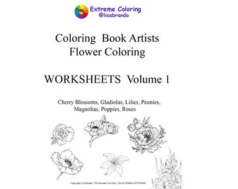 Coloring Books - Flower Coloring Worksheets - Lisa Brando - Flower Reference Guide - Coloring Flowers In Coloring Books - Color Combinations