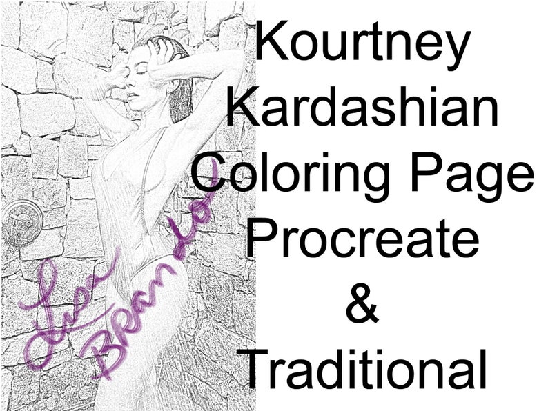 Download Kourtney Kardashian Coloring Page For Procreate or ...