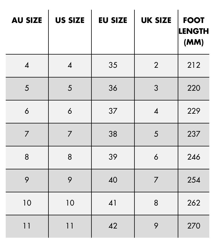 eu women's shoe sizes