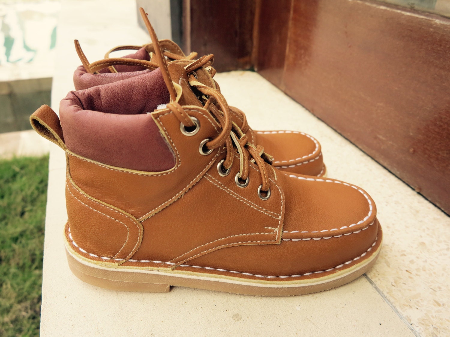 boys leather work boots