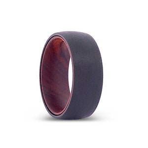 Black Tungsten Ring | Iron Wood | Mens Wedding Band | Tungsten Wedding Ring | Unique Tungsten Band | Promise Ring | Wood Ring | Gift for Him