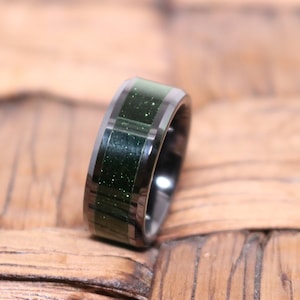 Green goldstone ring shop