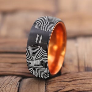 Personalized Ring | Fingerprint Ring, Custom Fingerprint, Promise Ring, Engraved Ring, Anniversary Ring, Engagement Ring,Unique Wedding Ring