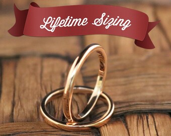 タングステンローズゴールド結婚指輪 | タングステンリング レディース | レディース婚約指輪 | 薄型ローズゴールドリング | 2mmタングステンリング