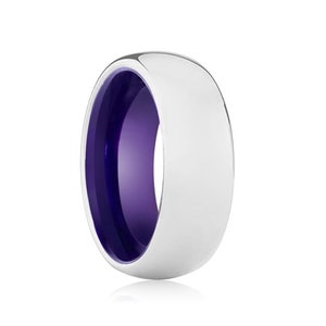 VIOLA | Tungsten Ring Purple Inside, Mens Wedding Band, Tungsten Carbide, Tungsten Wedding Ring, Tungsten Band, Personalized Ring