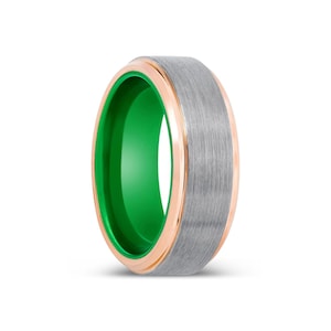 Tungsten Ring Green, Men's Tungsten Band, Men's Tungsten Ring, Tungsten Band, Men's Wedding Ring, Men's Wedding Band, Personalized Ring