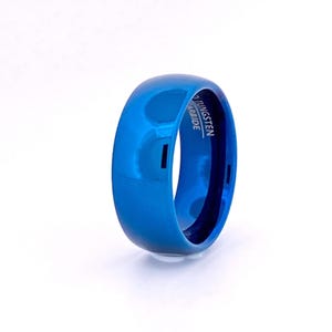 Mens Wedding Band Blue, Tungsten Wedding Ring, Promise Ring, Tungsten Carbide, Engagement Ring, Anniversary Band, His and Hers, Blue Ring