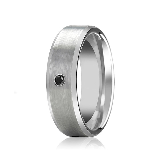 Black tungsten wedding bands with black diamonds deals