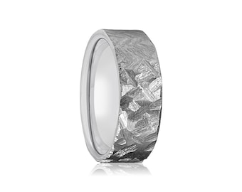 FANTME | Bague en titane martelé argent, bague en titane, alliance en titane pour homme, bague légère en titane martelé, bague personnalisée