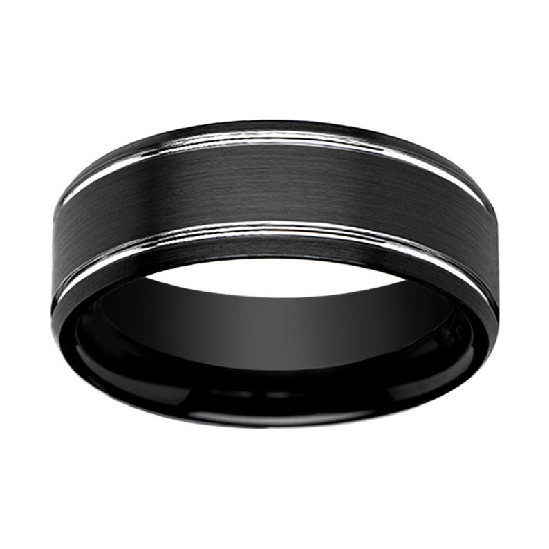 Rings for Women Mens Wedding Band Wedding Bands Promise Ring Rings for Men Wedding Ring Black Tungsten Engagement Ring