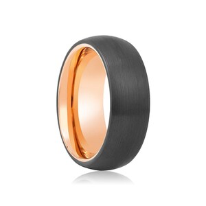 Wolfraam ring Rose goud, mannen wolfraam band, mannen wolfraam ring, wolfraam band, mannen trouwring, mannen trouwring, gepersonaliseerde ring