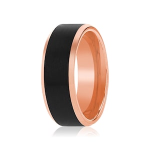 Tungsten Wedding Band,Black Tungsten Ring,Rose Gold Tungsten,Tungsten Carbide,Engagement Ring,Wedding Ring,Anniversary Band,Brushed Design