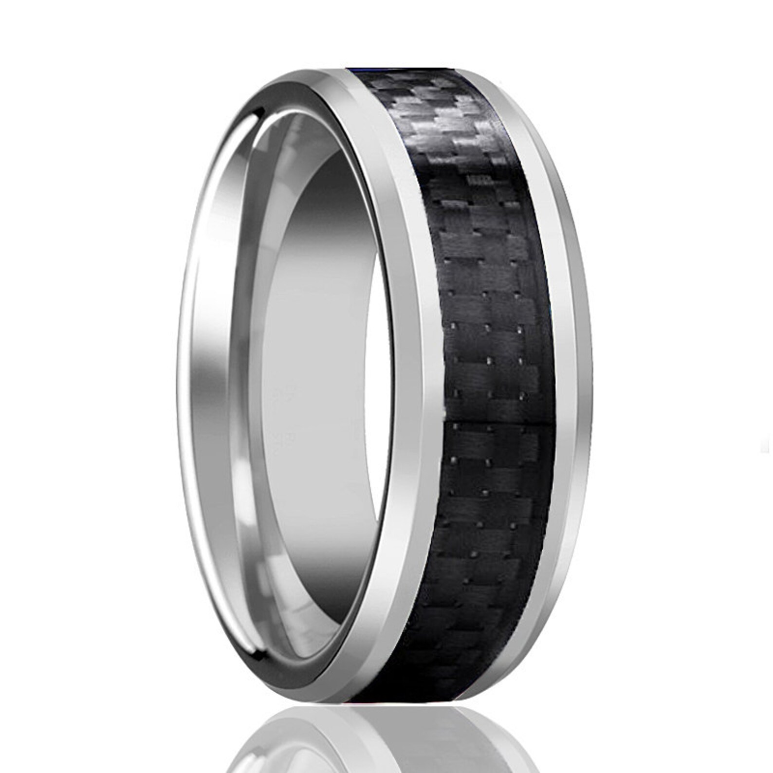 Mens Wedding Band Black, Carbon Fiber Inlay, Tungsten Carbide, Tungsten Mens Wedding Band Black, Carbon Fiber Inlay, Tungsten Carbide, Tungsten