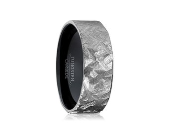 STALLION | Hammered Titanium Ring Black, Titanium Band, Mens Titanium Wedding Band, Hammered Titanium Light Weight Ring, Personalized Ring