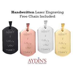 Personalized Handwritten Dog Tag - Laser Engraved Handwritten Dog Tag