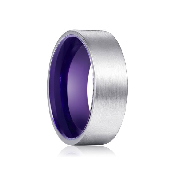 Mens purple outlet tungsten rings