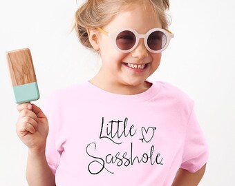Little Sasshole™ Pink Toddler Graphic Tees, Gift for Her, Birthday Gifts, Cute Tshirts, Kids Clothes