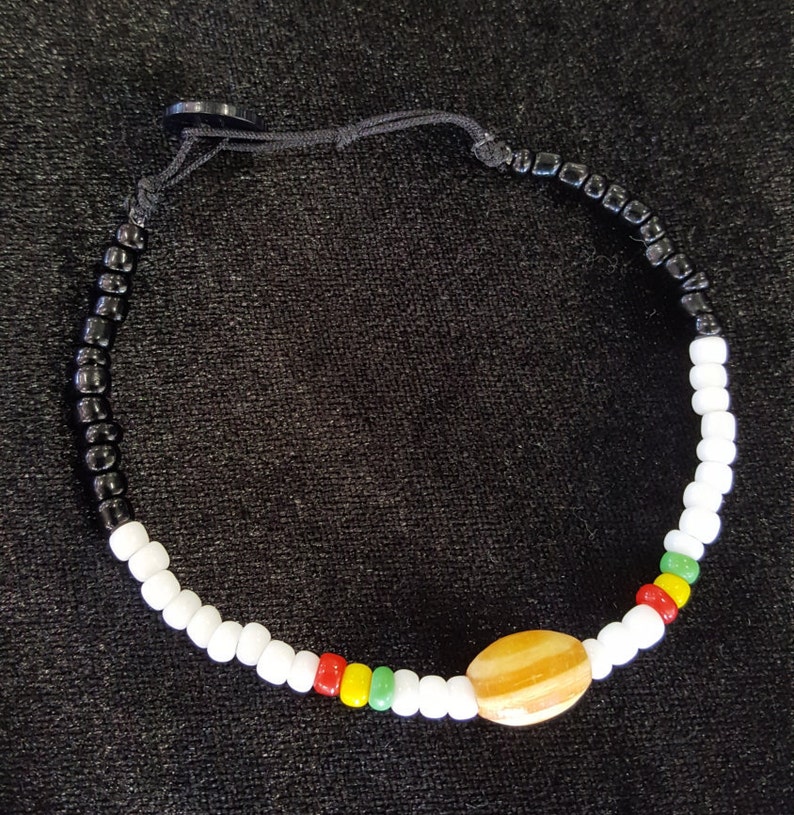 Anklets Rasta Button Bracelets/anklets, Rasta Necklace, Rasta Jewelry, Jamaican ...