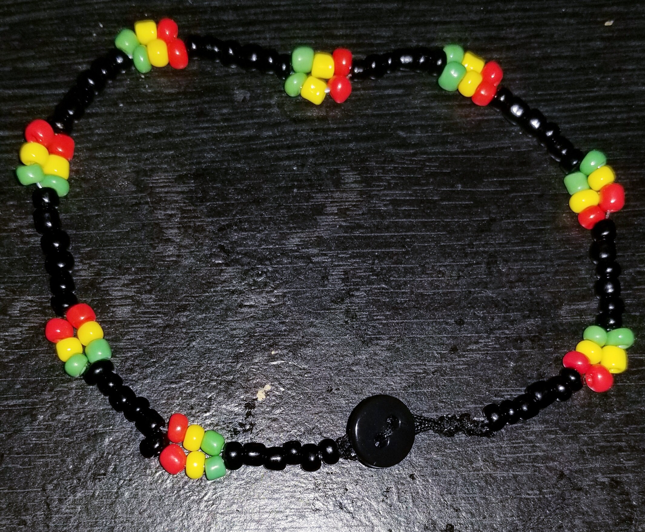 Anklets Rasta Button Bracelets/anklets, Rasta Necklace, Rasta Jewelry, Jamaican ...