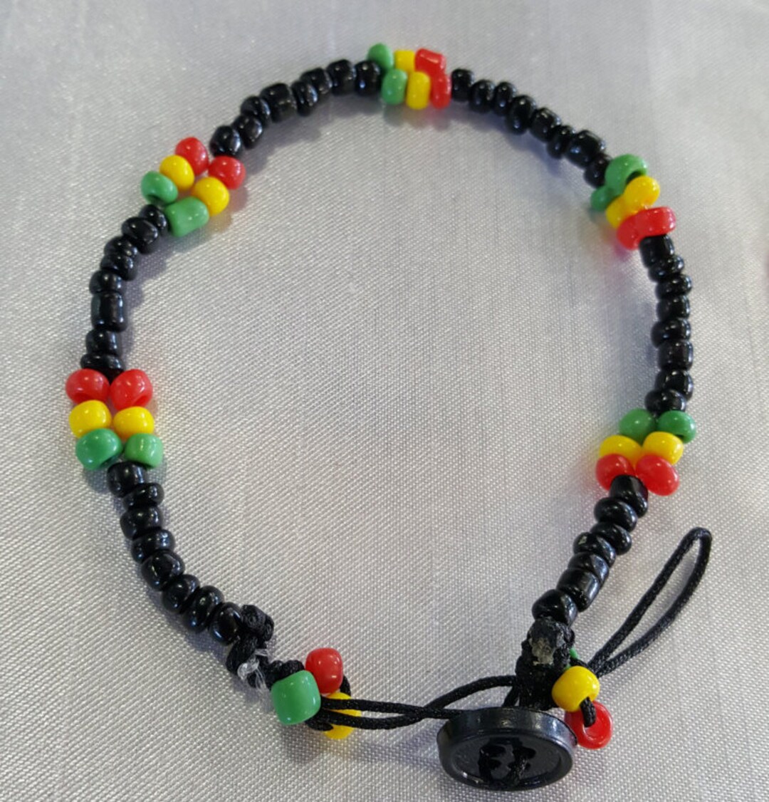 Anklets Rasta Button Bracelets/anklets, Rasta Necklace, Rasta Jewelry, Jamaican ...