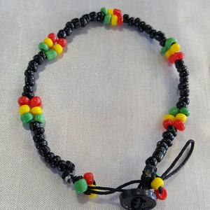 Button Bracelets/Anklets, rasta necklace, rasta jewelry, Jamaican jewelry