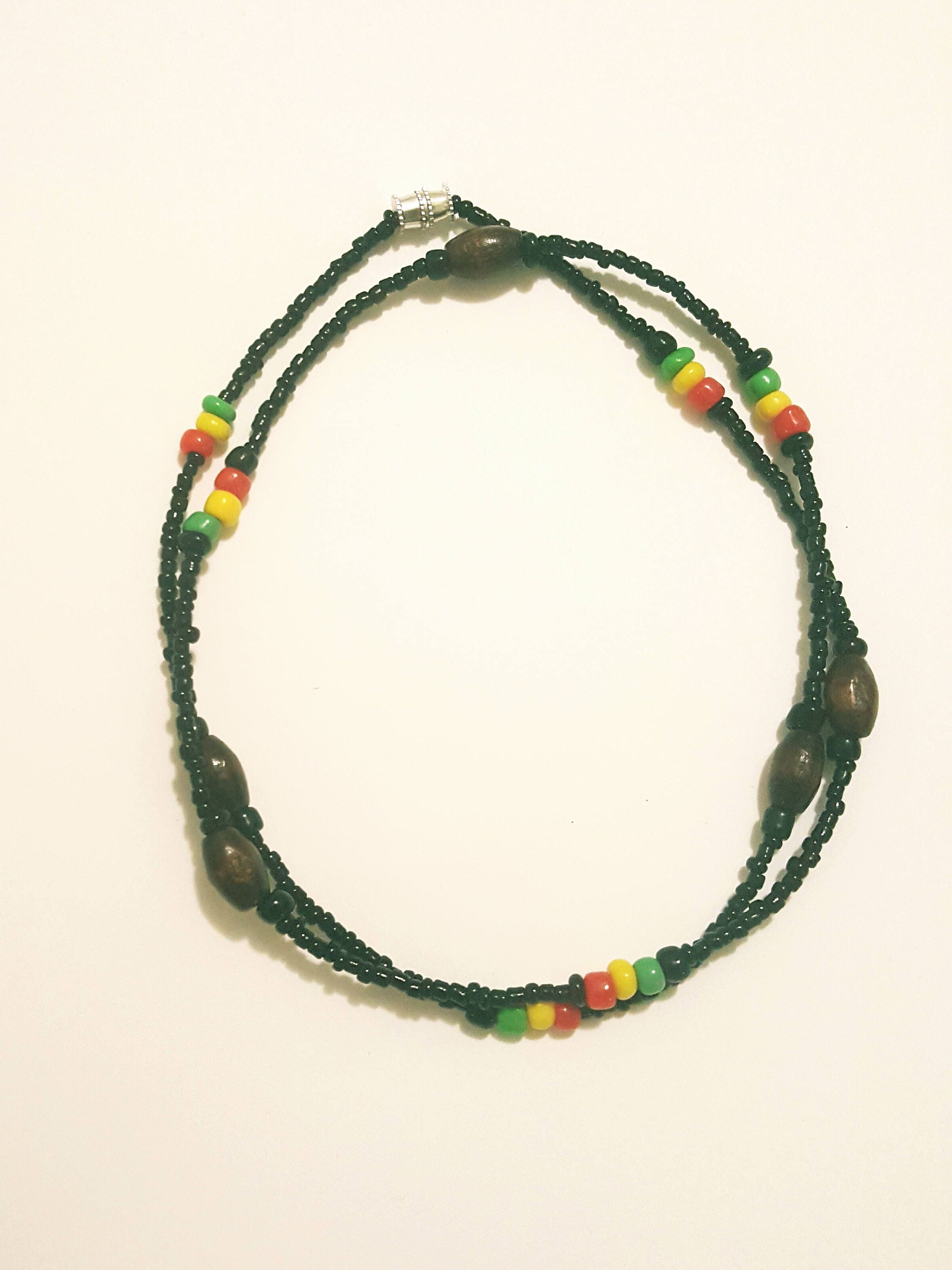 Anklets Rasta Beaded Bracelets/anklets, Rasta Anklet, Red Green and Gold Bracelet ...