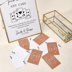 Cartes à jouer personnalisées pour livre d'or, cartes à jouer vierges, alternative au livre d'or de mariage, livre d'or avec jeu de cartes