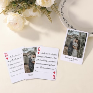 Libro de visitas Baraja de cartas alternativa | Naipes de libro de visitas personalizados con foto | Baraja de cartas en blanco para firmar regalos para parejas