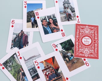 Mazzo di carte da gioco personalizzato con custodia per foto: regalo di Natale ideale per familiari/amici, carte da gioco con foto personalizzate
