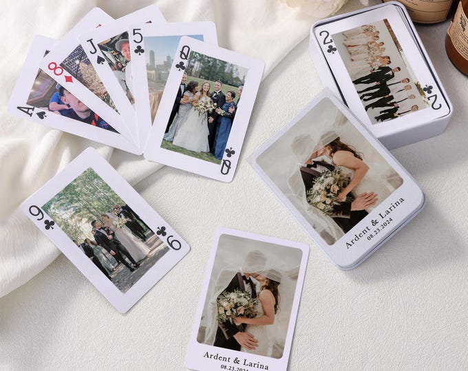 Customized Photo Memorial Playing Cards, Memorable Playing Cards Photo Albums, Deck of Custom Playing Cards, Couple's Memorial Gift