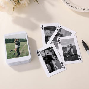 Benutzerdefiniertes Spielkartendeck für Jubiläum, Hochzeitsfoto-Pokerkarten, Paarfotos-Spielkarten mit Box