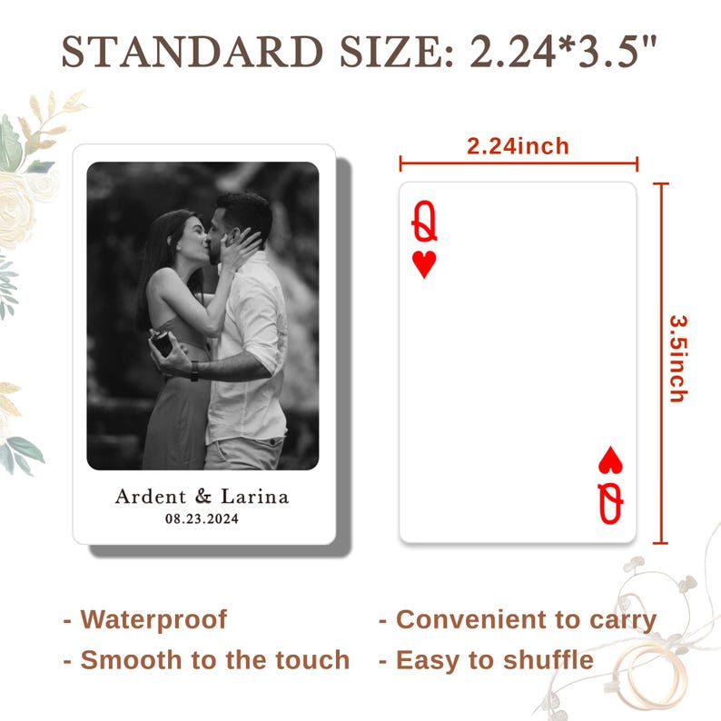 Custom Blank Playing Cards, Personalized Photo Deck of Cards, Wedding